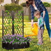 2-in-1 Plastic Planting Trellis with Planter Box