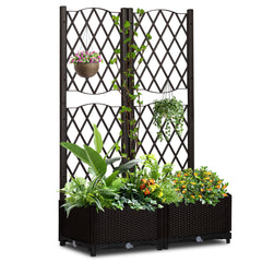 2-in-1 Plastic Planting Trellis with Planter Box