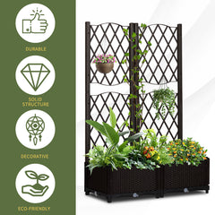 2-in-1 Plastic Planting Trellis with Planter Box