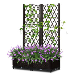 2-in-1 Plastic Planting Trellis with Planter Box