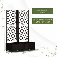 2-in-1 Plastic Planting Trellis with Planter Box