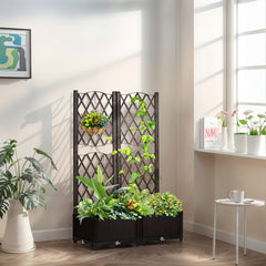 2-in-1 Plastic Planting Trellis with Planter Box