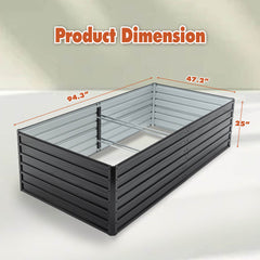 Rectangular Galvanized Garden Bed for Vegetables and Herbs