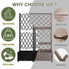 2-in-1 Plastic Planting Trellis with Planter Box
