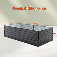 Rectangular Galvanized Garden Bed for Vegetables and Herbs